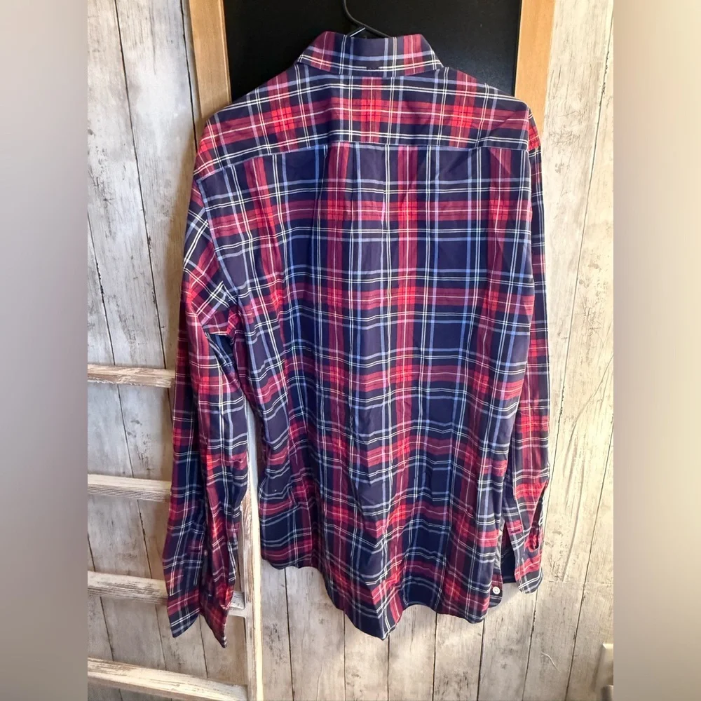 J.Crew Classic Fit Men's Size LT Tall Plaid 100's 2-Ply Cotton L/S Casual Shirt